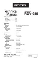 Rotel RDV-985 - Technical manual 